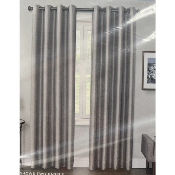 NWT Set of 2 Panel Max 100 Blackout Curtains 50”X95” Gray Mystique Grommet $80 - Picture 1 of 5